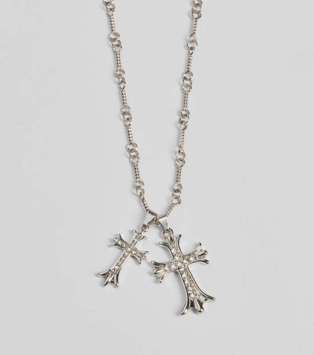 Graceful Radiance Rhinestone Cross Pendant Necklace | Windsor Graceful Radiance Rhinestone Cross Pendant Necklace | Windsor