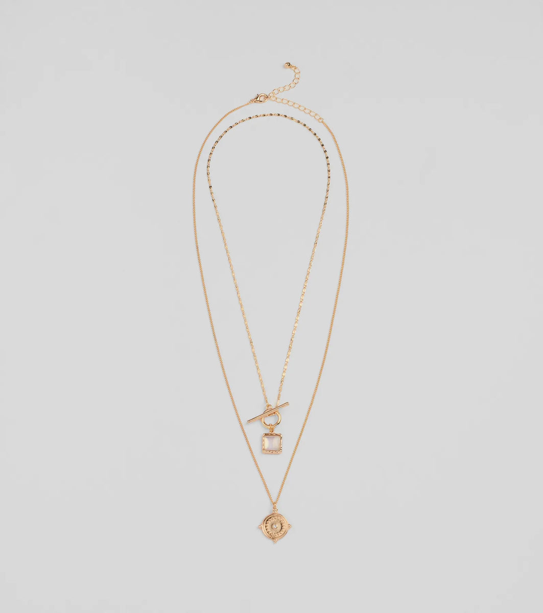 アクセサリー Octi Layered  Pendant Necklace Amazon.com: Dailyacc Lucky Necklace Layering Clasp 18K Gold