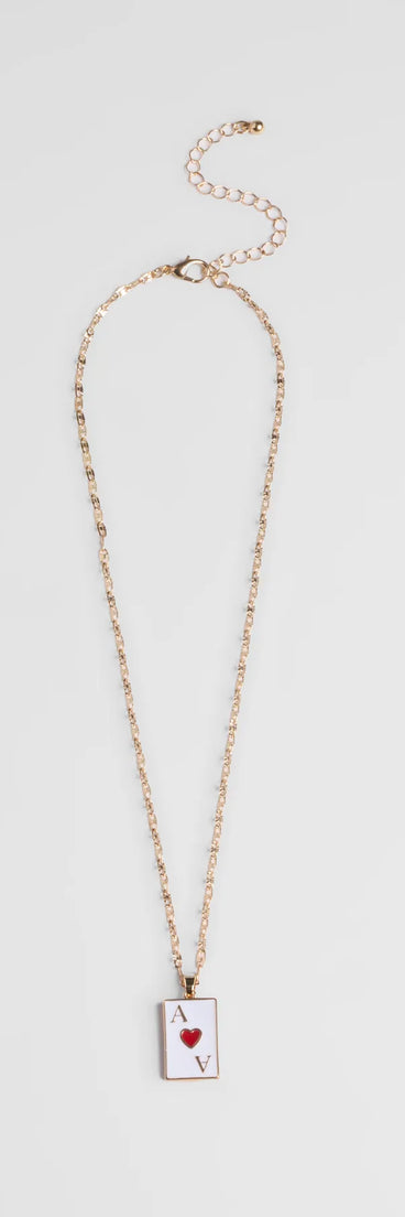 Ace Of Hearts Pendant Necklace
