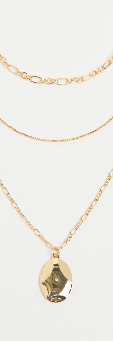 Get inspired with the Charmed Trio Layered Pendant Necklace, a feed-worthy gold piece that’s part of Windsor's updated and curated women’s clothing edit packed with must-have fall outfit ideas.