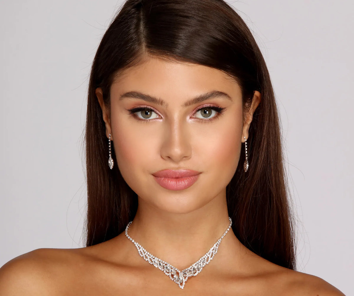 Elegant Tear Drop Rhinestone Set | Windsor