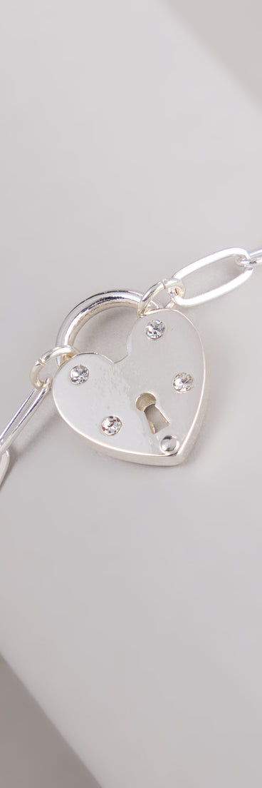 Locked In Love Heart Charm Bracelet