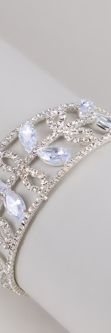 Crown Jewel Rhinestone Cuff Bracelet