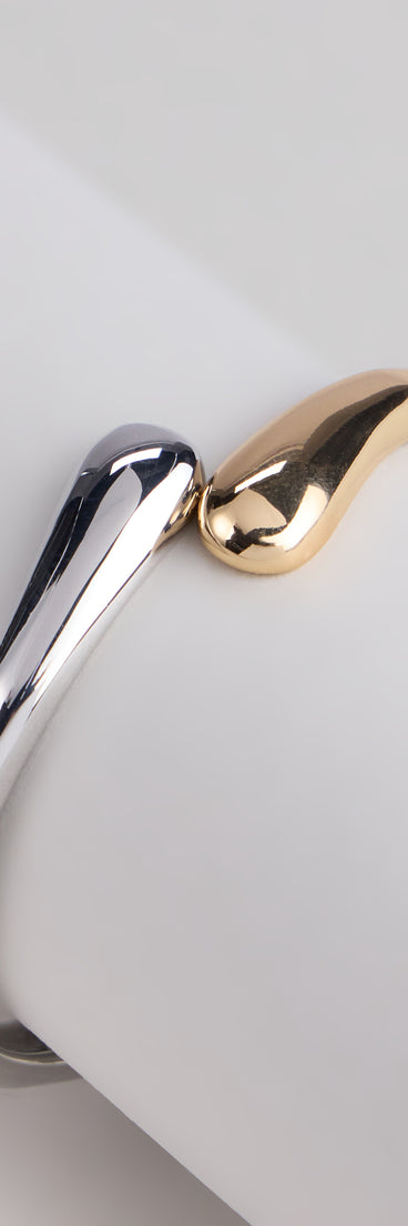 Double Take Two Toned Cuff Bracelet