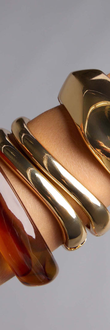 Shape Shift Resin Square Bangle Bracelet
