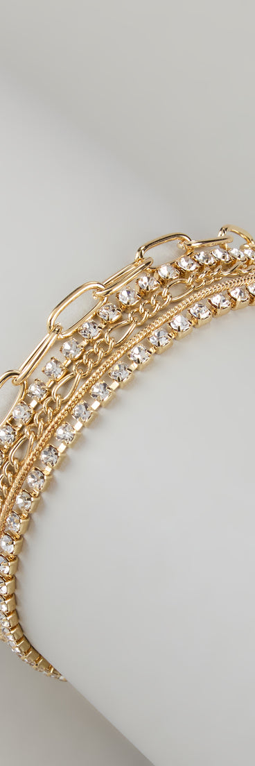 Glow Getter Rhinestone Layered Bracelet