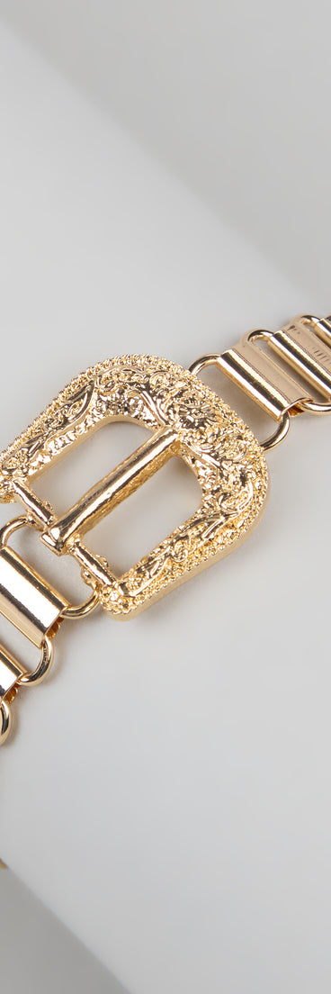 This piece brings trend-right energy to the Cowgirl Chic Western Buckle Bracelet, perfect for fall outfits that stand out.