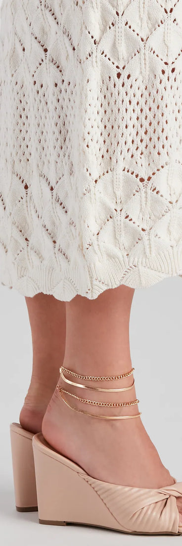 Charming Beauty Layered Anklet Set