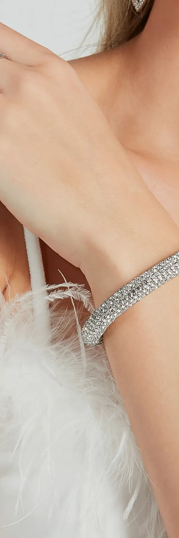 Trendy Glam Rhinestone Clasp Bracelet