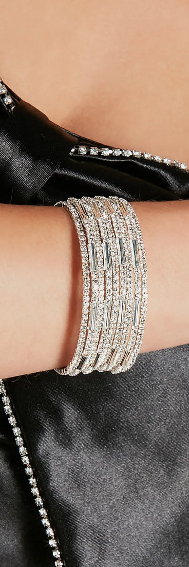 Fine Like Rhinestone Bar Trim Bracelet