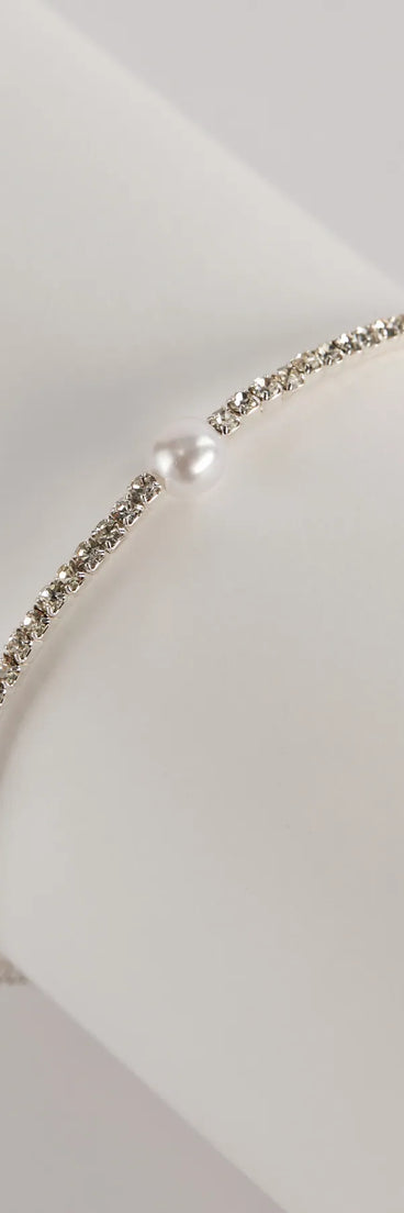 Elevated Posh Faux Pearl Rhinestone Bracelet