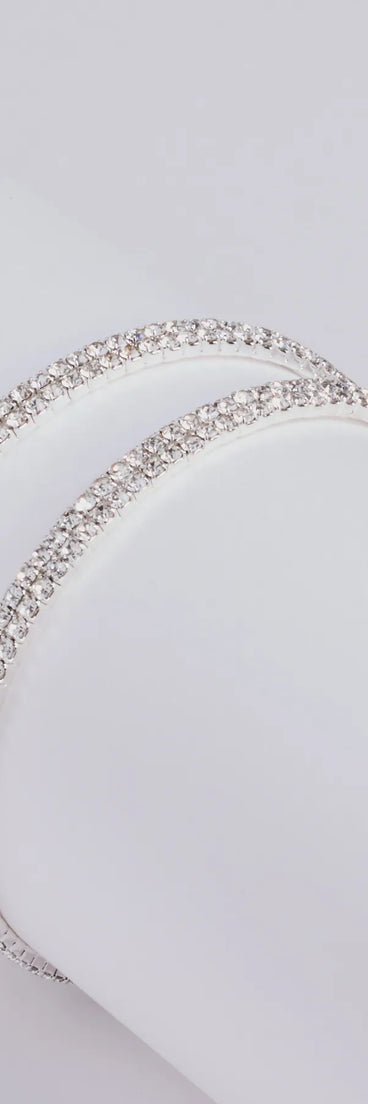 Luxe Status Rhinestone Memory Wire Bracelet