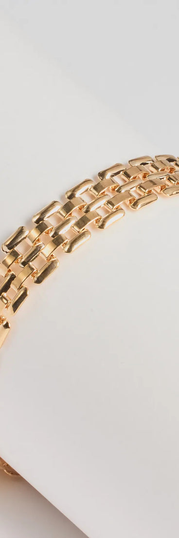Luxe Statement Watch Chain Bracelet