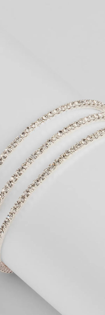 Simply Glam Rhinestone Memory Wire Bracelet