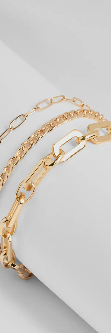 Chic Stack Multi-Chain Bracelet Set