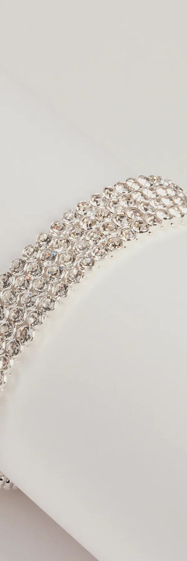 Get inspired with the Luxe Statement Rhinestone Memory Wire Bracelet, a feed-worthy silver piece that’s part of Windsor's updated and curated women’s clothing edit packed with must-have fall outfit ideas.