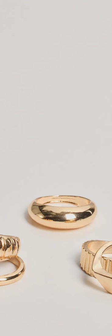 Upgrade your style game for 2025 with the Boldly Crafted Multi Ring Pack in gold, perfect for any fashion-forward wardrobe.