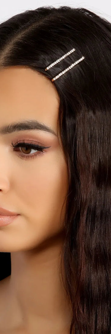 Dainty 2 Pack Rhinestone Bobby Pin Set