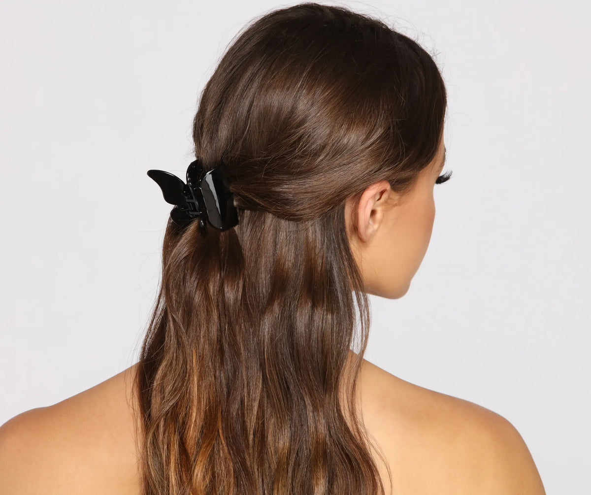 FOLNUA ♥ Kochyli Hair Claw/追跡付 Amazon.com : Sweet Two Purple Tulip flower bones Metal Hair