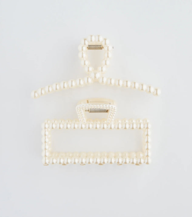 Polished And Chic Pearl Hair Claw Clip Set