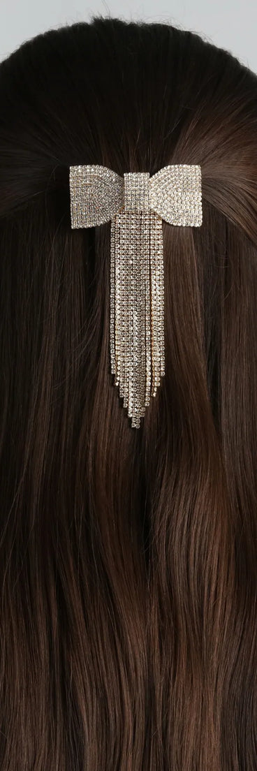Presently Glam Rhinestone Bow Barrette