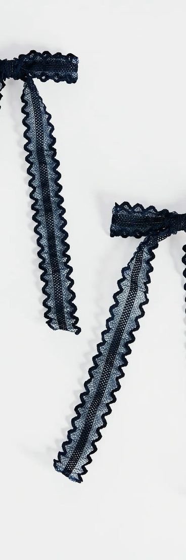 Graceful Chic Lace Barrette Hair Bow Set