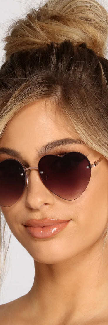 Heart Eyez Rimless Sunglasses