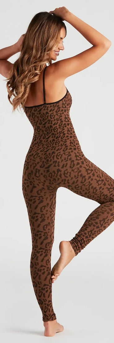 Spot My Style Leopard Knit Catsuit