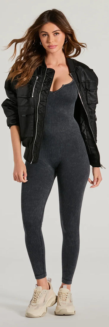 Leisure Love Seamless Acid Wash Catsuit