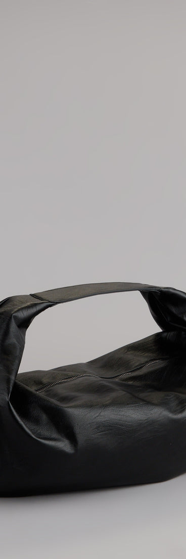 This piece brings trend-right energy to the On The Go Faux Leather Hobo Shoulder Bag, perfect for fall outfits that stand out.