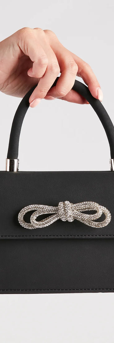 Glam Up Your Look Rhinestone Bow Mini Handbag