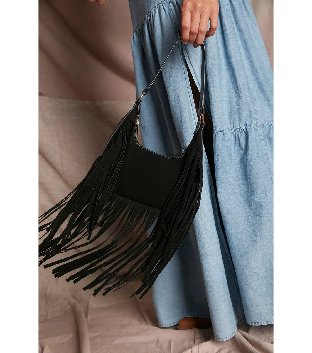 Faux suede shoulder bag sales