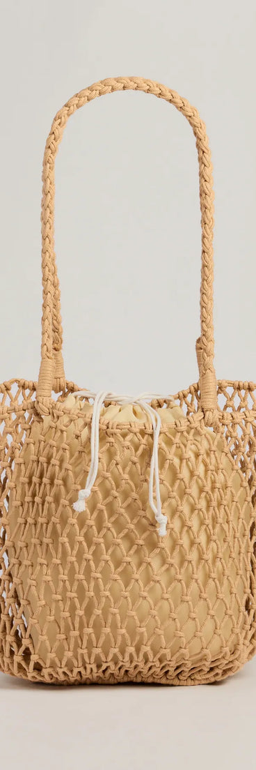 Casual Trendsetter Open Weave Tote Bag