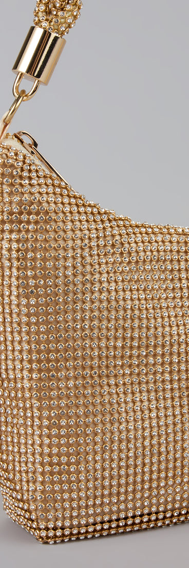 Luxe Shine Rhinestone Braided Shoulder Bag