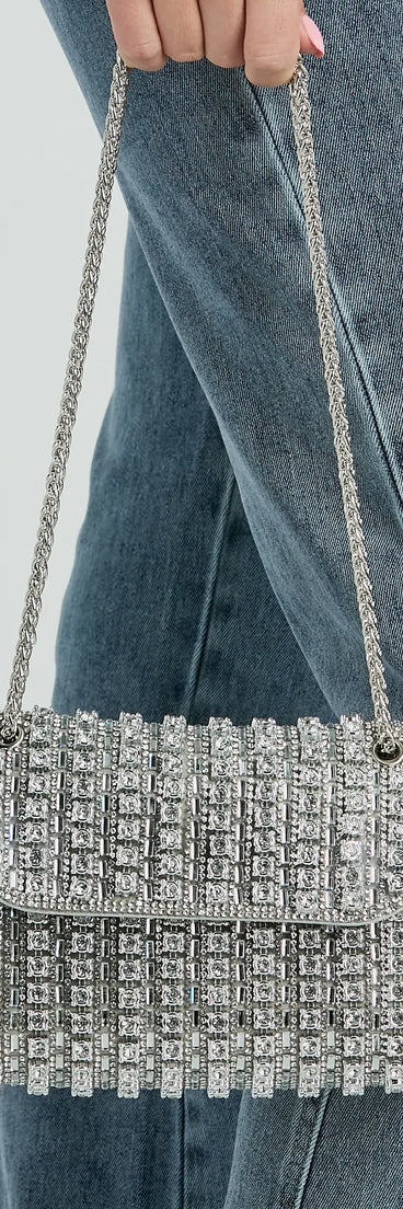 Sparkly Look Rhinestone Crossbody Bag