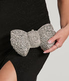Looks So Divine Rhinestone Bow Minaudiere Clutch