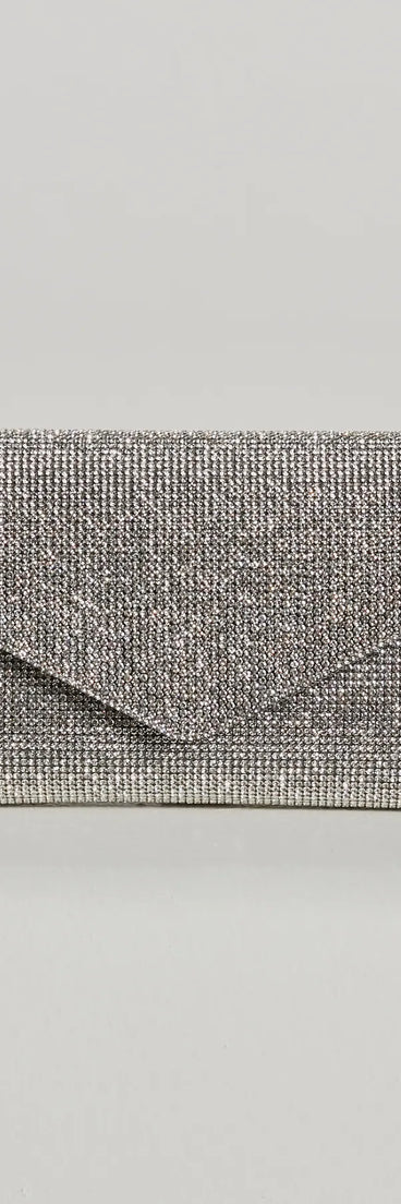 The Sparkle Effect Rhinestone Crossbody Purse helps create a chic silver women's cocktail outfit with a trendy texture and stylish design, ideal for wedding guest cocktail outfits or dinner parties.