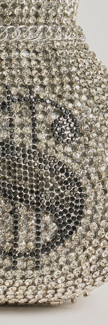Get That Money Rhinestone Clutch, a trendy silver addition to women's going-out outfits, is ideal for Christmas party outfits, chic NYE attire, or winter night-out looks that keep you on-trend!