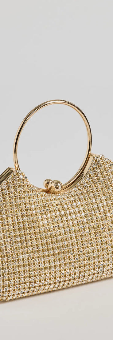 Upgrade your style game for 2025 with the Shine Language Rhinestone Clutch Bag in gold, perfect for any fashion-forward wardrobe.