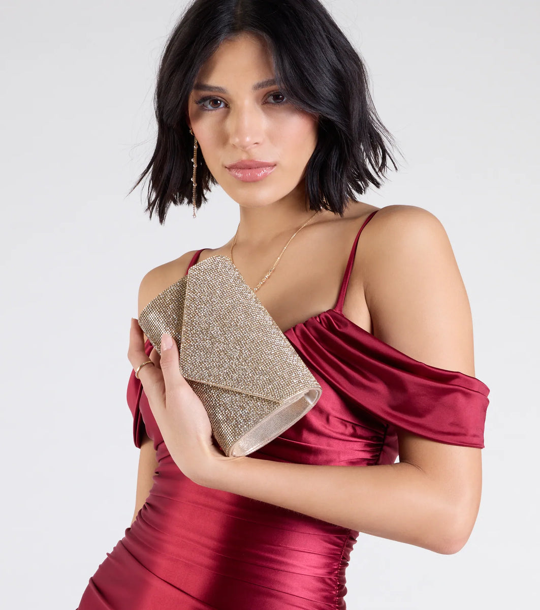 She's Ready Rhinestone Mesh Clutch | Windsor