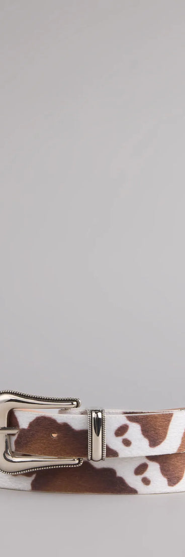 Rodeo Time Cow Print Belt