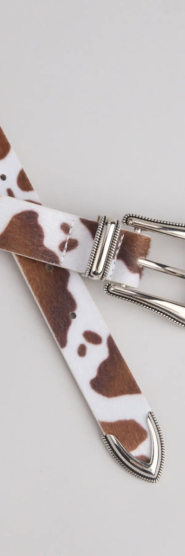 Rodeo Time Cow Print Belt