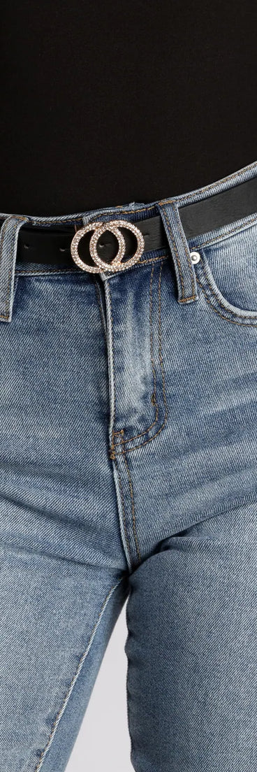 A Sparkling Finish Dainty Double O-Ring Belt
