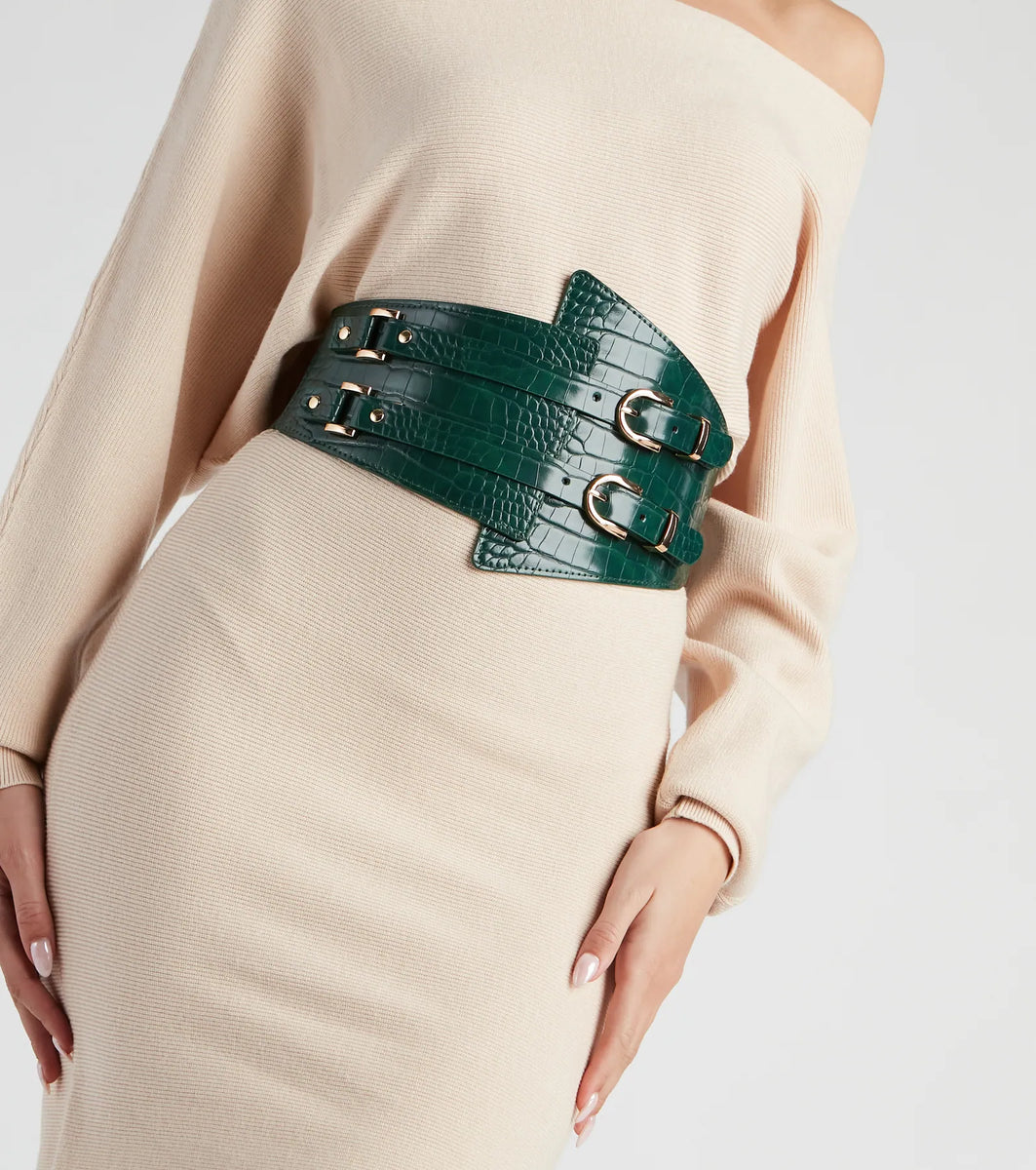 Style Secured Faux Leather Corset Belt | Windsor