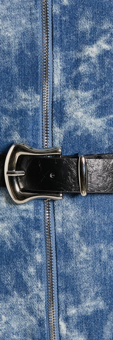 Sleek Faux Leather Western Belt