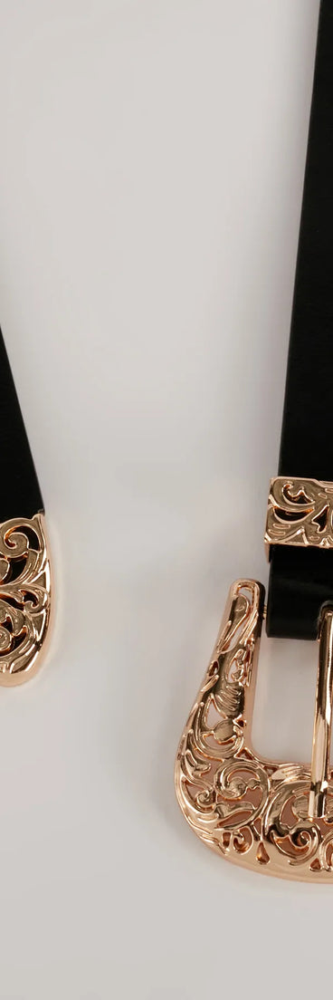 Let's Ride Western Faux Leather Belt