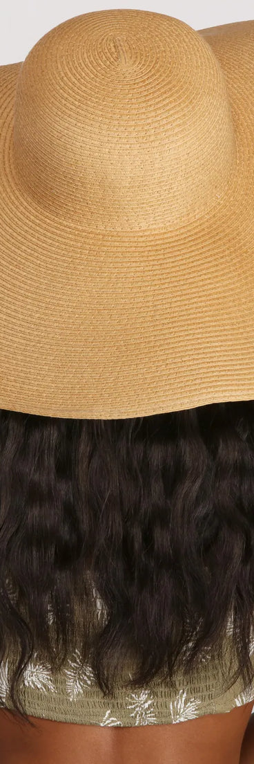 Basic Straw Wide Brim Floppy Hat