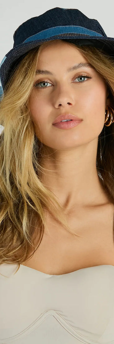 90s Classic Patchwork Denim Bucket Hat