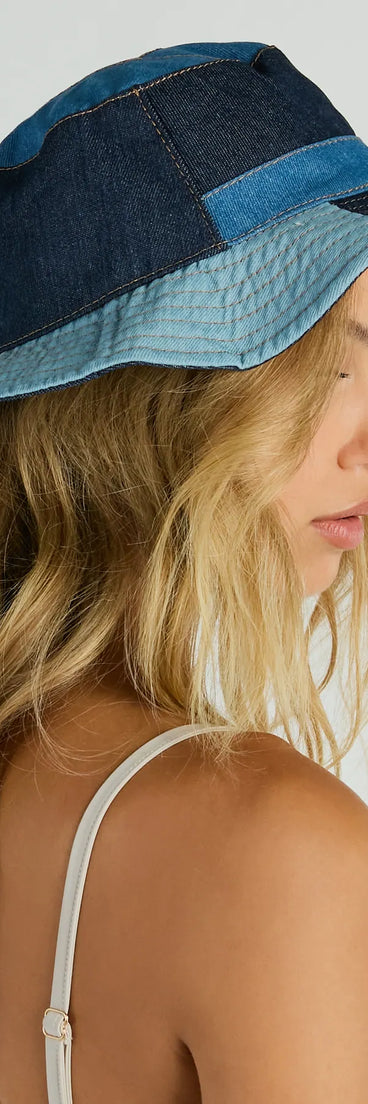 90s Classic Patchwork Denim Bucket Hat