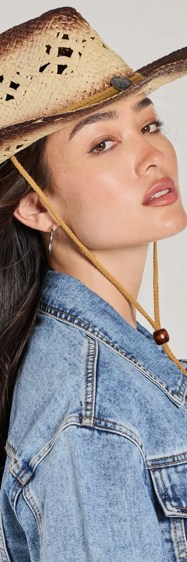 Upgrade your style game for 2025 with the The Lone Star Distressed Straw Cowboy Hat in brown, perfect for any fashion-forward wardrobe.